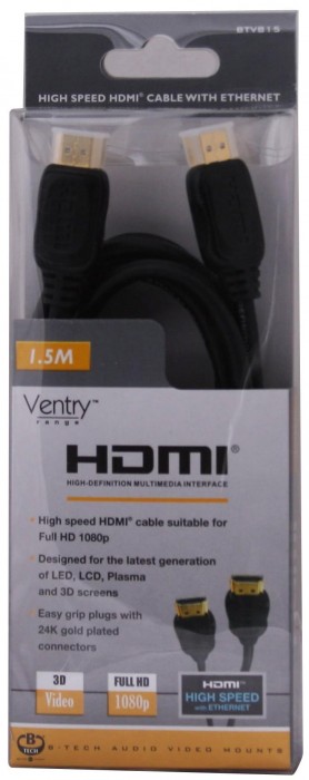 B-Tech BTV815S HDMI kabel v1.4 1,5m