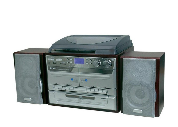 Lenco TCD-990 Mikrosystém s FM/CD/USB/SD, gramofonem a magnetofonem