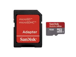 Sandisk micro SDHC 4GB Paměťová karta s adaptérem